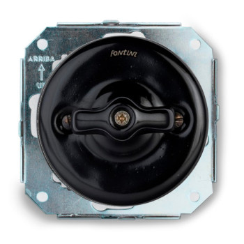 FONTINI 31306272 CONMUTADOR SIMPLE NEGRO. MANETA PORCELANA NEGRA