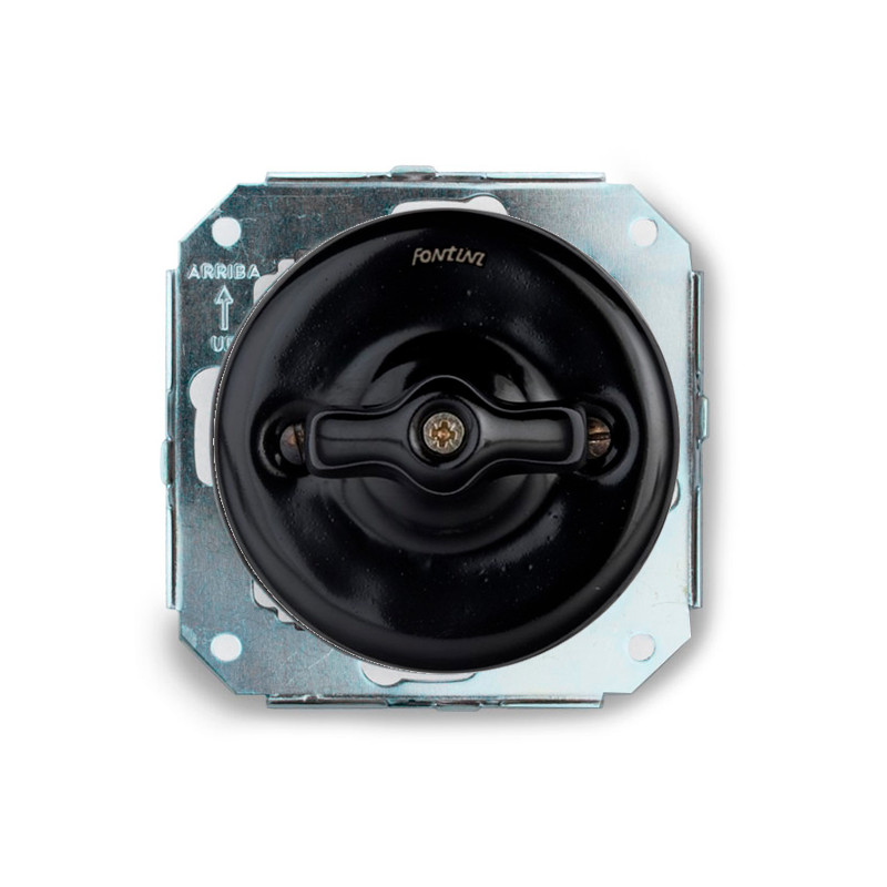 FONTINI 31306272 CONMUTADOR SIMPLE NEGRO. MANETA PORCELANA NEGRA