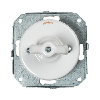 CONMUTADOR SIMPLE BLANCO. MANETA PORCELANA BLANCA