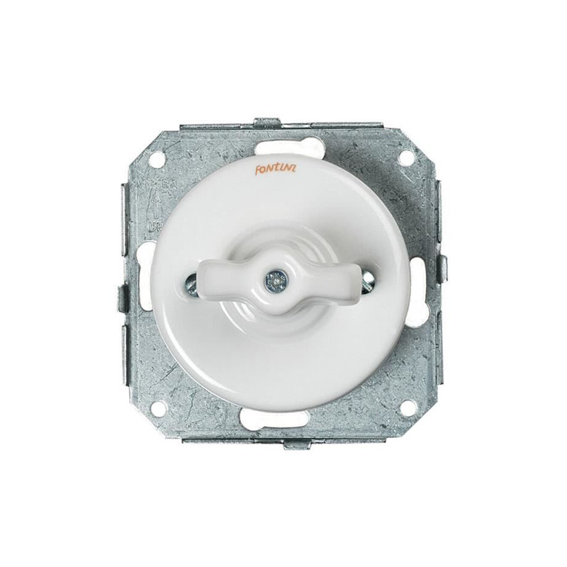 CONMUTADOR SIMPLE BLANCO. MANETA PORCELANA BLANCA