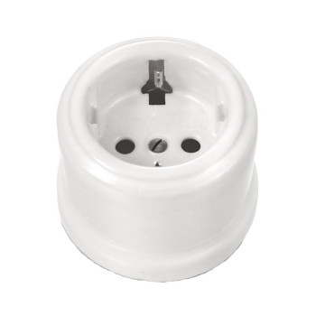 Base de Enchufe con Toma Tierra de Empotrar Blanco Fontini DO
