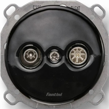 Toma TV Final de Empotrar Negra Fontini DO