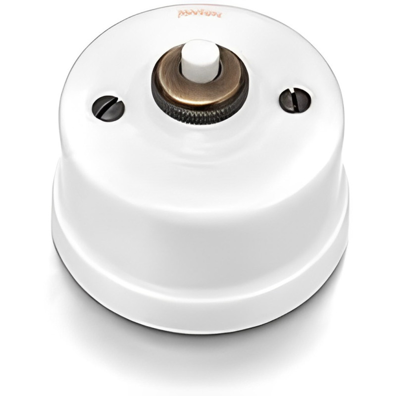 PULSADOR 10A 250V PORCELANA BLANCA FONTINI