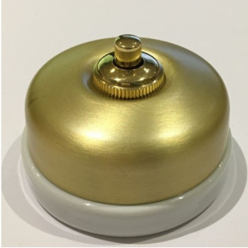 FONTINI DIMBLER PULSADOR 10A. 250V-24V DORADO SATINADO