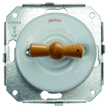 DOBLE CONMUTADOR DE PORCELANA, LAZO MIEL