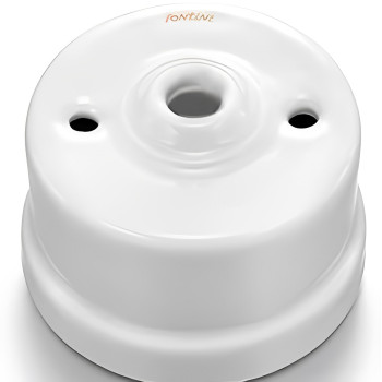 SALIDA CABLES, PORCELANA BLANCA