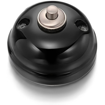 PULSADOR PARA TIMBRE, PORCELANA NEGRA