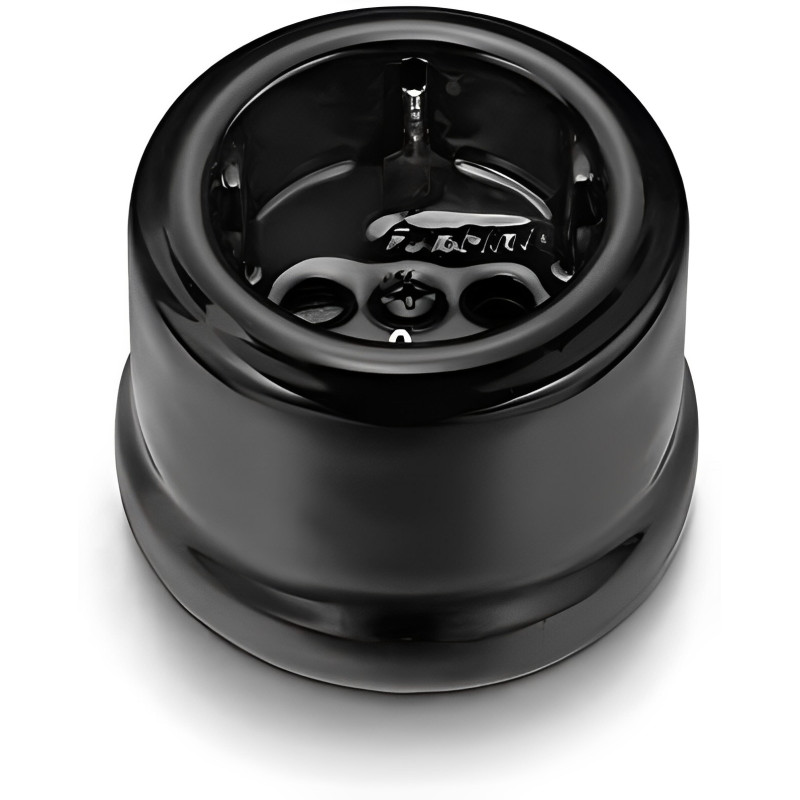 BASE ENCHUFE SCHUKO PORCELANA NEGRA