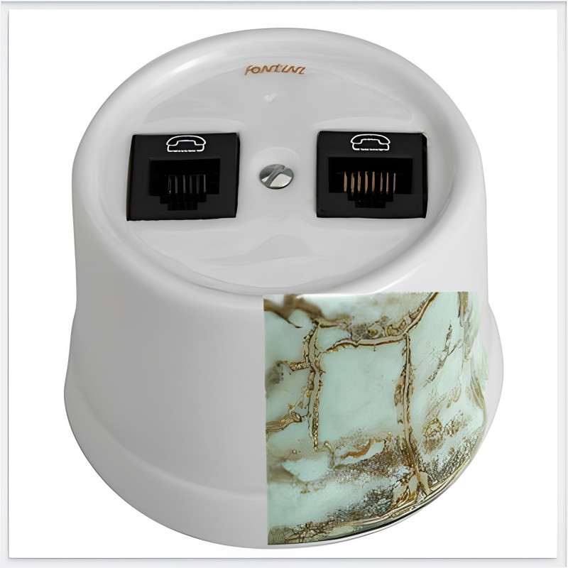 TOMA DOBLE TELEFONO, PORCELANA REGGIA