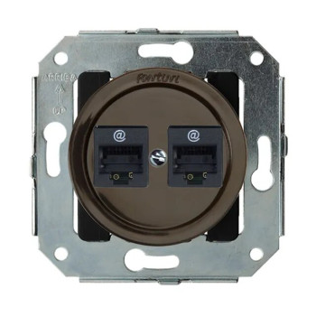 TOMA DOBLE DE INFORMATICA RJ45 MARRON. SERIES VENEZIA