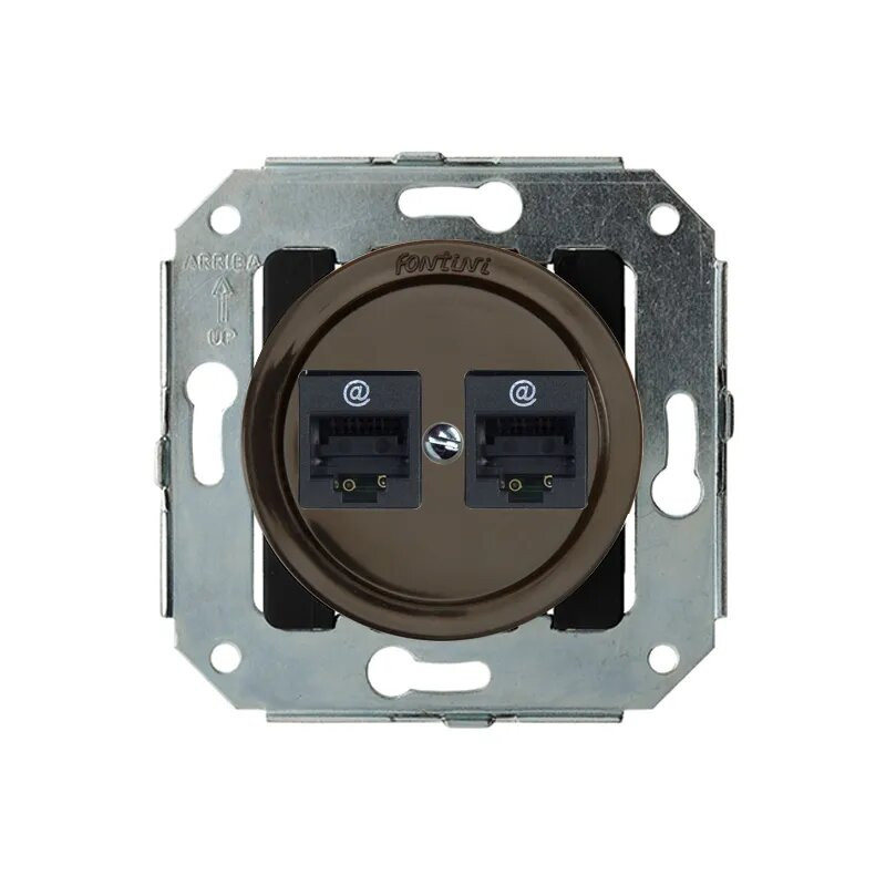 TOMA DOBLE DE INFORMATICA RJ45 MARRON. SERIES VENEZIA