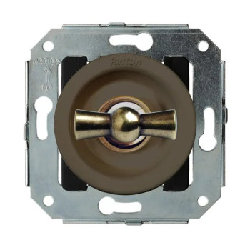 DOBLE INTERRUPTOR SENCILLO MARRON, LAZO PATINÉ