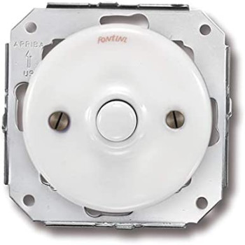 PULSADOR 10A - 250V PORCELANA BLANCA. TIPO COLONIAL