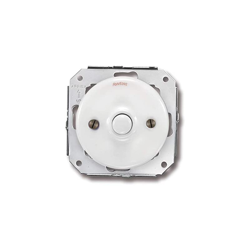 PULSADOR 10A - 250V PORCELANA BLANCA. TIPO COLONIAL