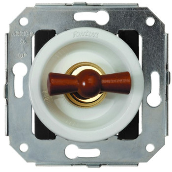 DOBLE INTERRUPTOR CONMUTADO, MANETA DE MADERA