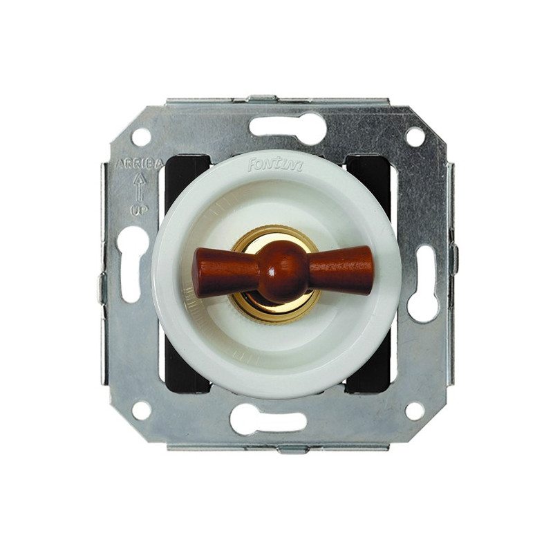 DOBLE INTERRUPTOR CONMUTADO, MANETA DE MADERA