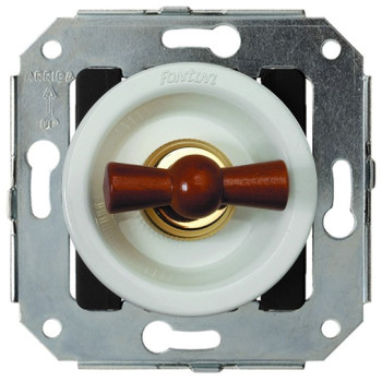 DOBLE INTERRUPTOR CONMUTADO, MANETA DE MADERA