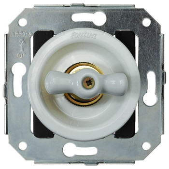 DOBLE INTERRUPTOR SENCILLO, MANETA DE PORCELANA