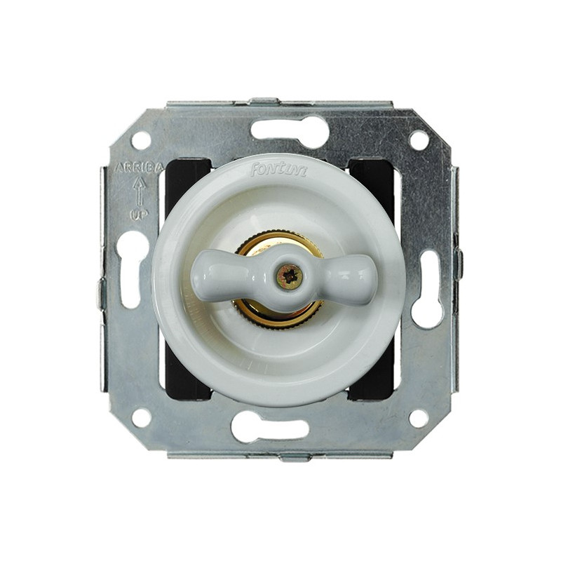 DOBLE INTERRUPTOR SENCILLO, MANETA DE PORCELANA