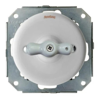 INTERRUPTOR DE PERSIANA PORCELANA BLANCA, LAZO PORCELANA BLANCA