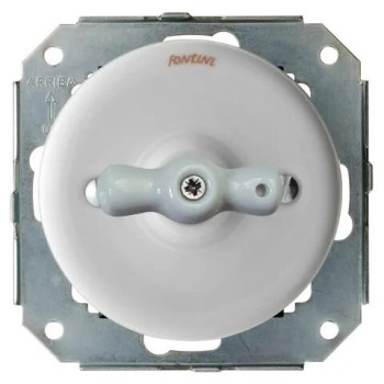 DOBLE INTERRUPTOR SENCILLO DE PORCELANA, MANETA DE PORCELANA