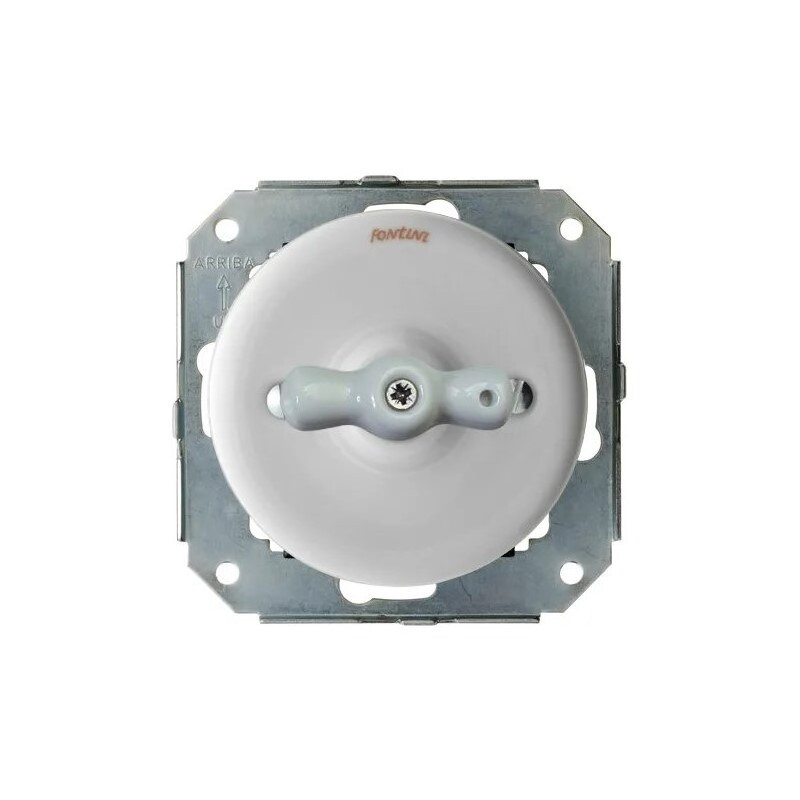 DOBLE INTERRUPTOR SENCILLO DE PORCELANA, MANETA DE PORCELANA