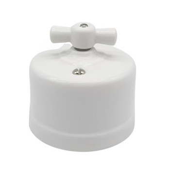 INTERRUPTOR DE PORCELANA BLANCA, MANETA PORCELANA FONTINI
