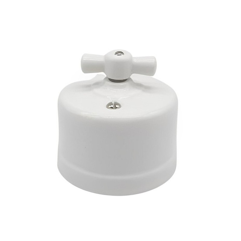 DOBLE PULSADOR ROTATIVO DE PORCELANA BLANCA FON30344171