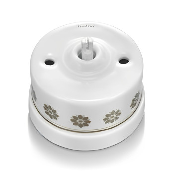 CONMUTADOR DE PORCELANA CENEFA MARRON FONTINI NUEVO MODELO