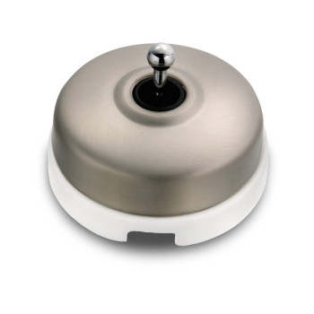 Conmutador Niquelado con base Blanco FONTINI DIMBLER 60308562