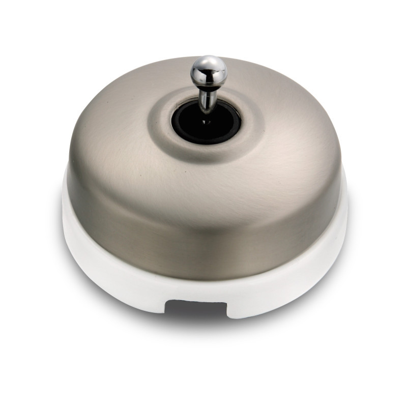 Conmutador Niquelado con base Blanco FONTINI DIMBLER 60308562