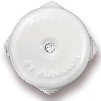 CAJA DE EMPALMES FONTINI DE PORCELANA BLANCA PARA CABLE O TUBO. DIAMETRO 78MM.