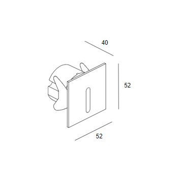 Aplique empotrable a pared IP65 BAT cuadrado lineal LED 2,2W 6lm gris urbano LC405-E017-Z5-CL