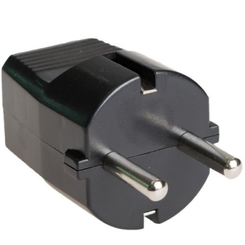 Clavija bipolar con TT lateral 10/16A 250V negro SOL6428N