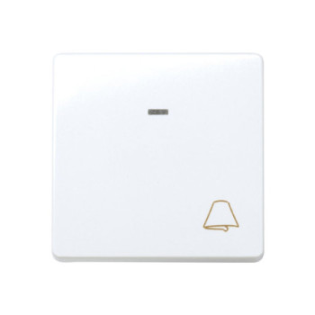 Pulsador SIMON 27 luminoso ancho blanco nieve grabado campana SIMON SIM27160-65