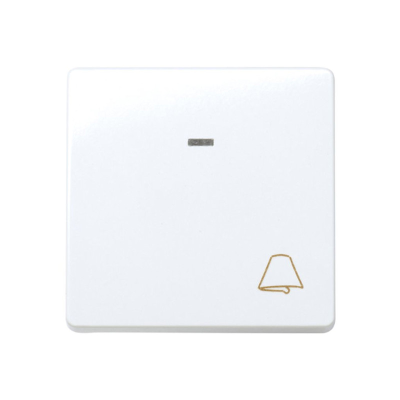 Pulsador SIMON 27 luminoso ancho blanco nieve grabado campana SIMON SIM27160-65