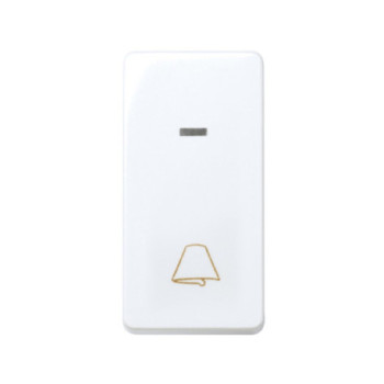 Pulsador SIMON 27 grabado campana luminoso, estrecho blanco nieve SIMON SIM27160-64