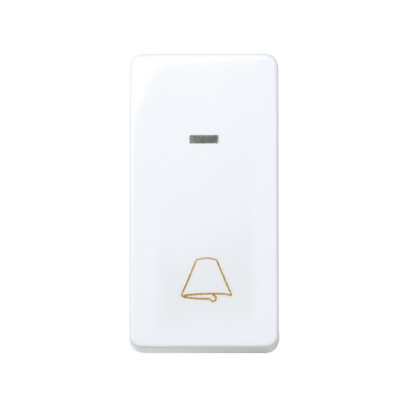 Pulsador SIMON 27 grabado campana luminoso, estrecho blanco nieve SIMON SIM27160-64