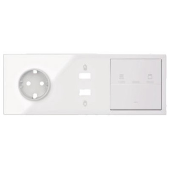 Kit fontal SIMON 100 de  Base + Cargador 2xUSB + persianas + tecla SIMON SIM10020306-130