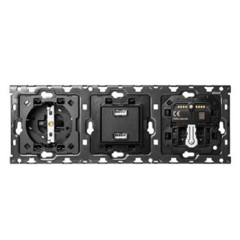 Kit back SIMON 100 de  base + cargador 2xUSB + persianas + conmutador SIM10010306-039