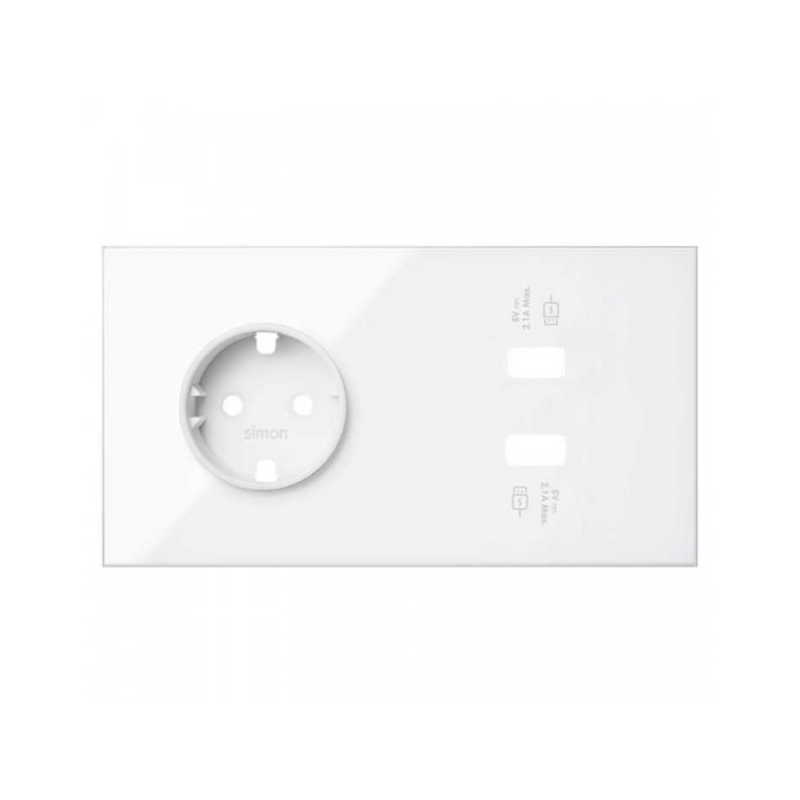 Kit frontal  1 base + Cargador USB doble carga rapida SIMON 100 SIM10020210-130