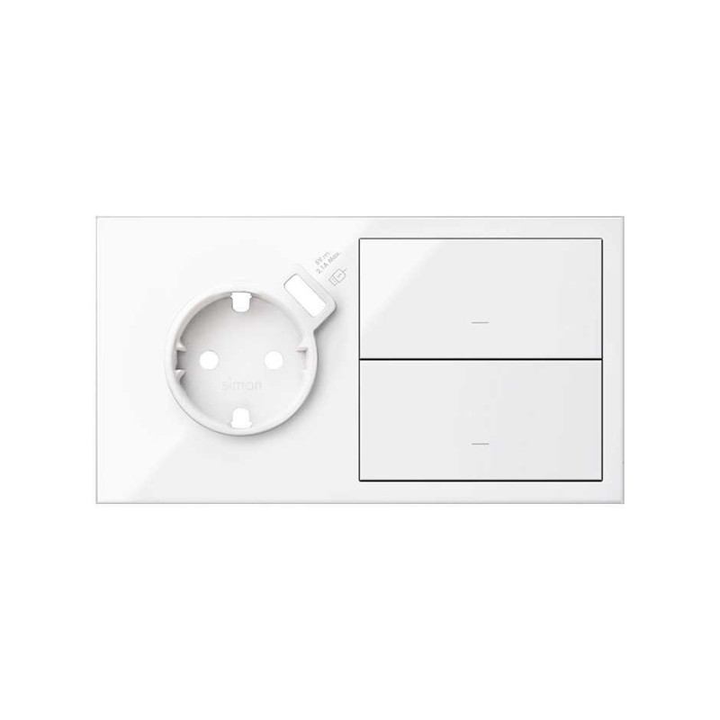 Kit frontal  base con cargador USB + 2 teclas SIMON 100 SIM10020212-130