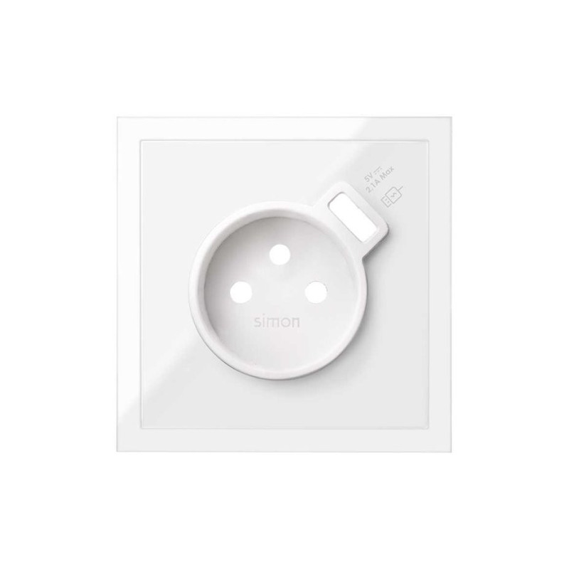 Tapa para base de enchufe francesa con cargador USB SIMON 100 SIM10000168-130