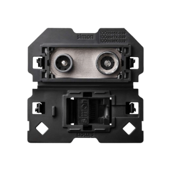 Toma  R-TV + SAT  Unica/Intermedia/Final + RJ45 cat 6 SIMON 100 SIM10000470-039