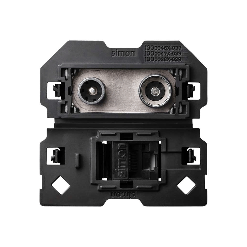 Toma  R-TV + SAT  Unica/Intermedia/Final + RJ45 cat 6 SIMON 100 SIM10000470-039