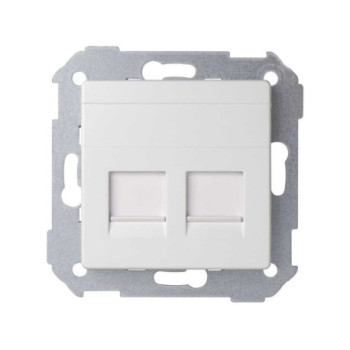 Tapa V&D plana universal con guardapolvo para 2 conectores RJ45 SIMON SIM8200006-090