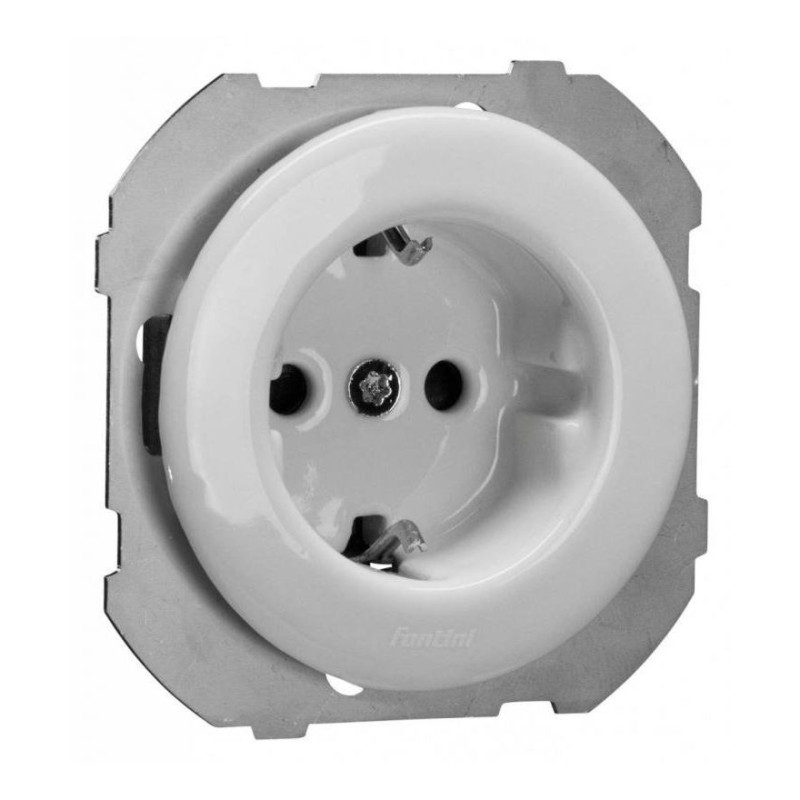 Base de Enchufe con Toma Tierra de Empotrar Blanco FONTINI DO FON34212172