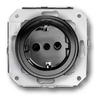 BASE DE ENCHUFE SCHUKO COLONIAL-TERMOPLASTICO NEGRO FON31212022