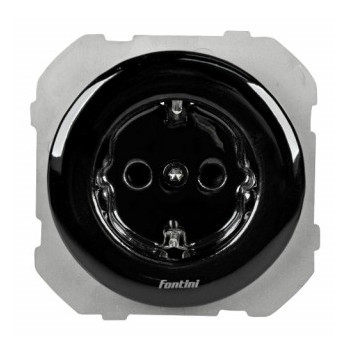 Base de Enchufe con Toma Tierra de Empotrar Negra FONTINI DO FON34212272