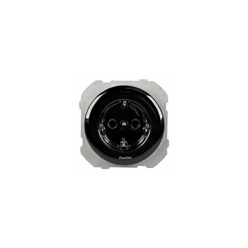 Base de Enchufe con Toma Tierra de Empotrar Negra FONTINI DO FON34212272